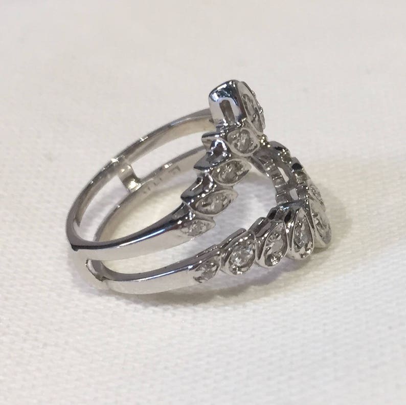 Vintage Diamond Ring Enhancer Vintage 14K White Gold Diamond Etsy