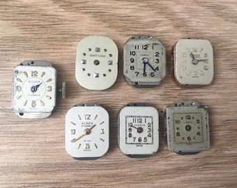 Mouvements de montres suisses vintage : pièces steampunk, cadrans, cadrans (ne fonctionnent pas)