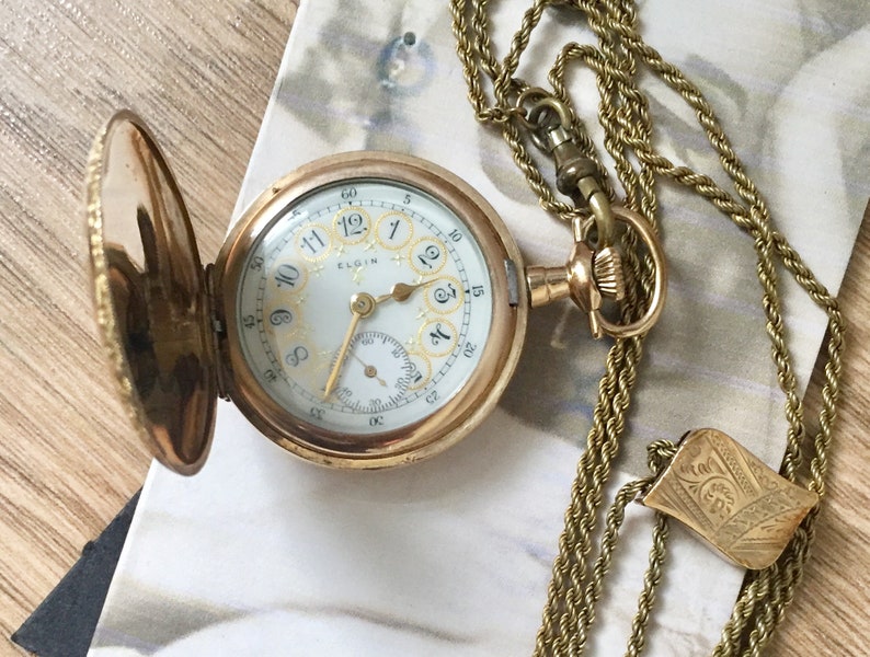 Antique Elgin Ladies Pocket Watch Circa 1900's Hunter Etsy