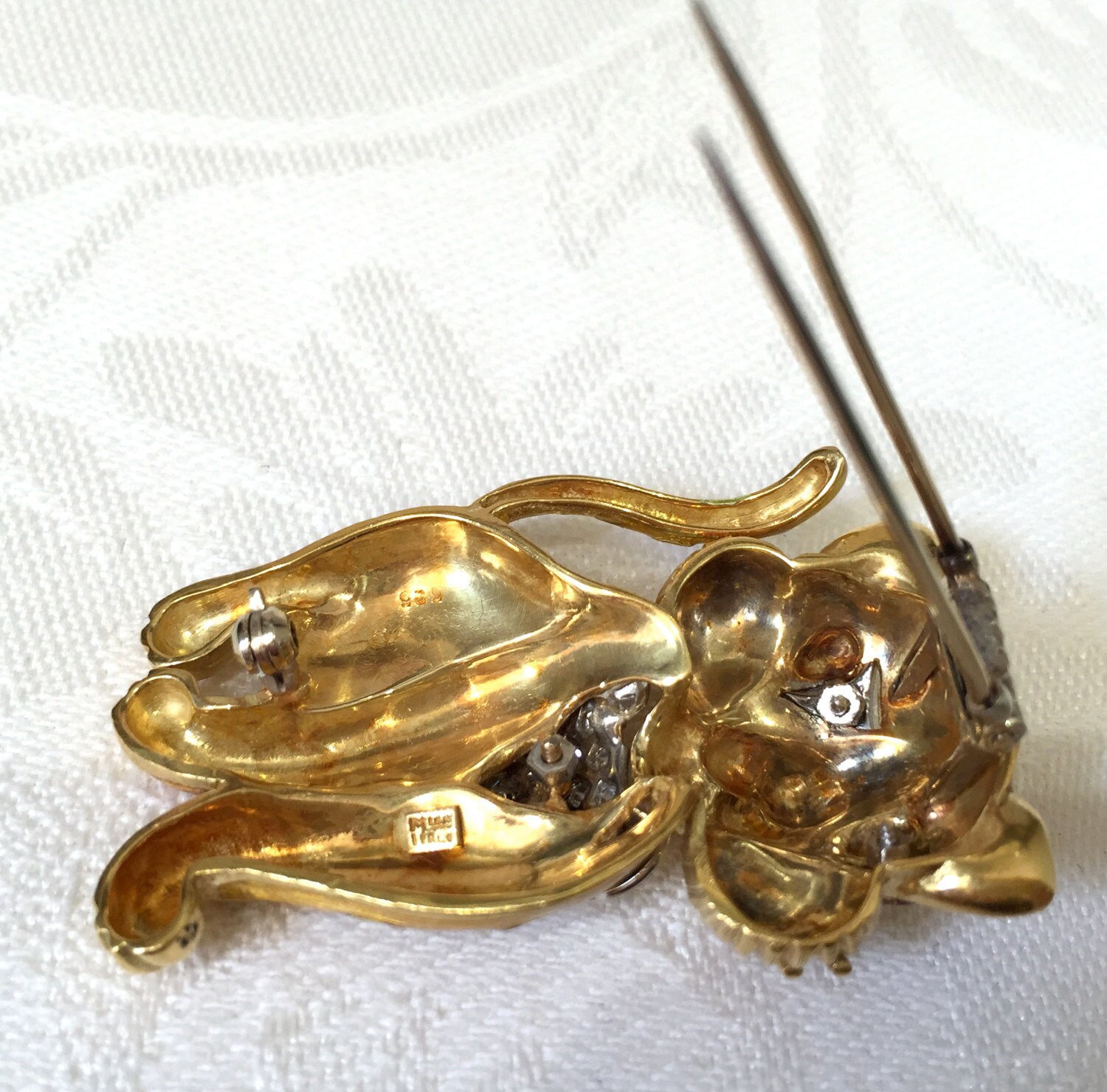 Enamel Leopard Vintage Brooch,vintage Animal Brooch,18k Enamel Leopard Vintage Brooch,vintage Animal Brooch,18k