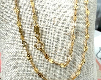 10K Yellow Gold Link Chain Necklace ~ 20"~ Made in Italy