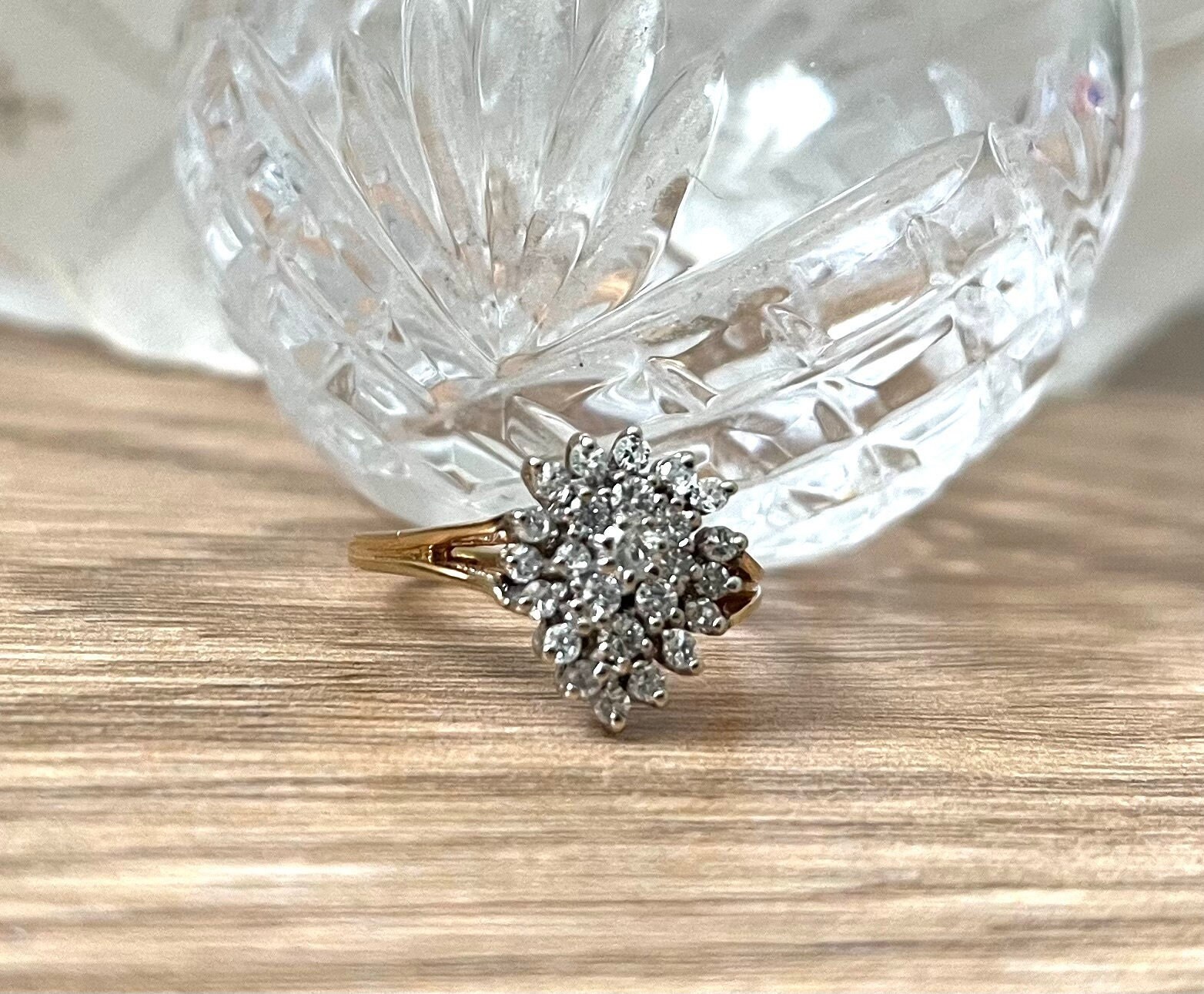 Diamond cluster dress rings best sale