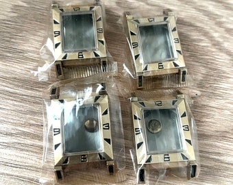 4 Steampunk Watch Cases: Enameled Numbers, Gold Tone Craft Supplies