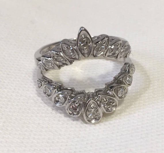 Vintage Diamond Ring Enhancer, Vintage 14K White … - image 1