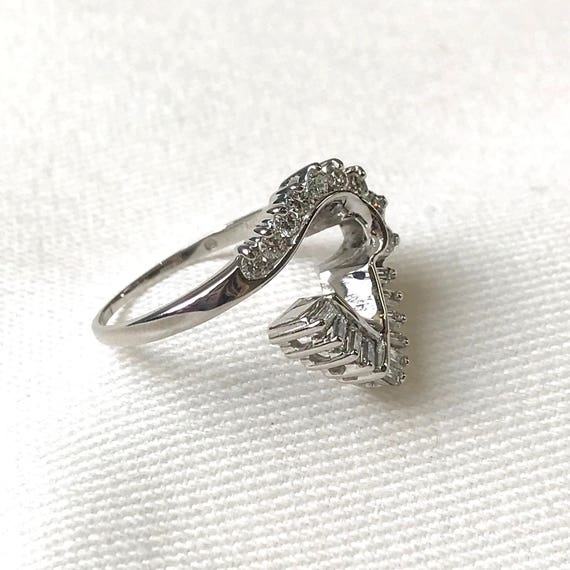 Vintage Diamond Engagement Ring Enhancer, Baguett… - image 1