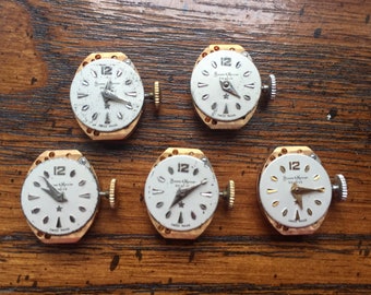 Baume & Mercier Watch Faces: 1950s Swiss 17 Jewels, Steampunk Craft Parts