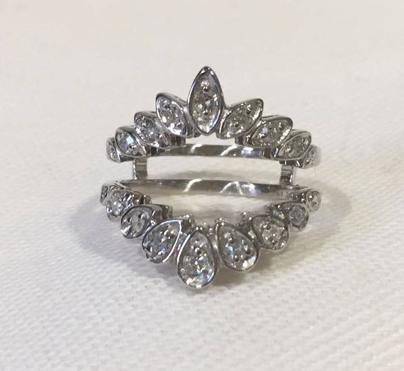 Vintage Diamond Ring Enhancer, Vintage 14K White … - image 3