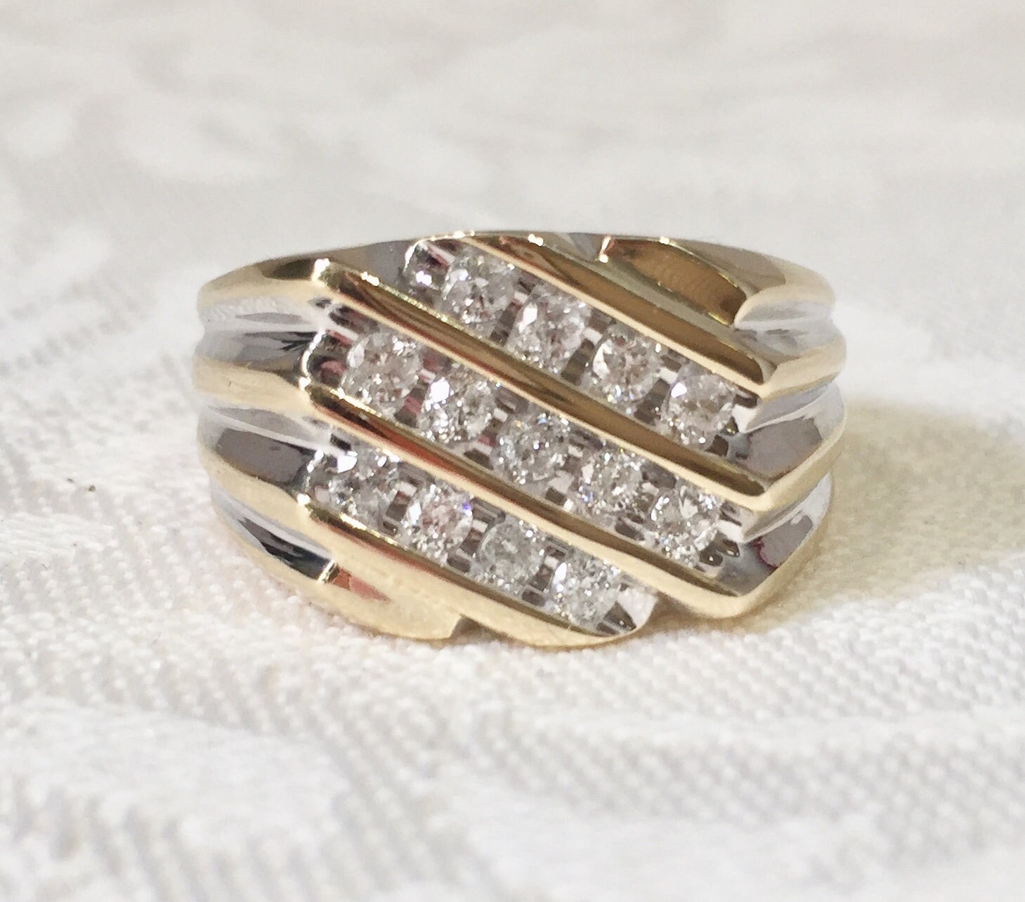 Vintage mens cheap diamond rings