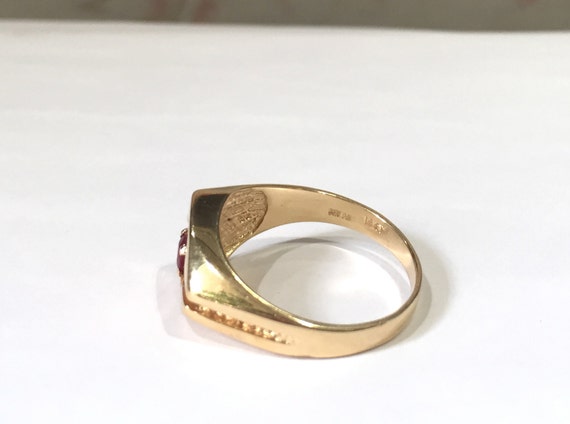 Ruby Band Style 14K Yellow Gold Fashion Ring, Jul… - image 3