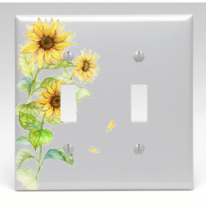 Watercolor Sunflowers Light Switch Cover Bedroom decor Wall | Etsy