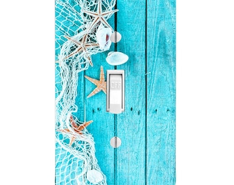 Beach Decor Light Switch Cover, Starfish Seaside, Bathroom Decor, Housewarming Gift, Lighting, Home Decor, LightSwitch, Double Switch