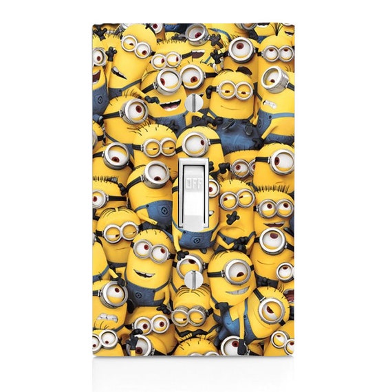 Minion Minions Kids Light Switch Cover Kitchen Decor Bedroom Decor Bathroom Decor Lighting Home Decor Wall Cabinet Knob Nightlight