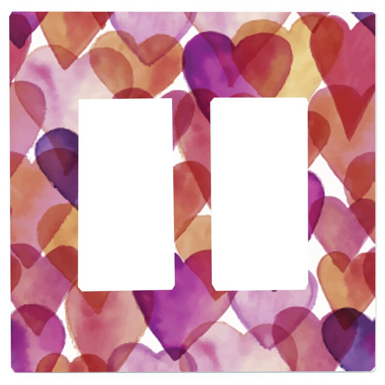 Watercolor Hearts Colorful Girls Room Light Switch Cover Etsy