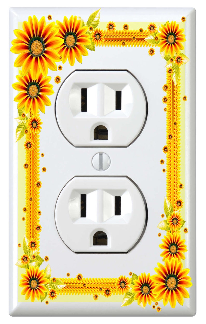 Sunflower Frame Light Switch  Cover Bedroom decor  Wall 