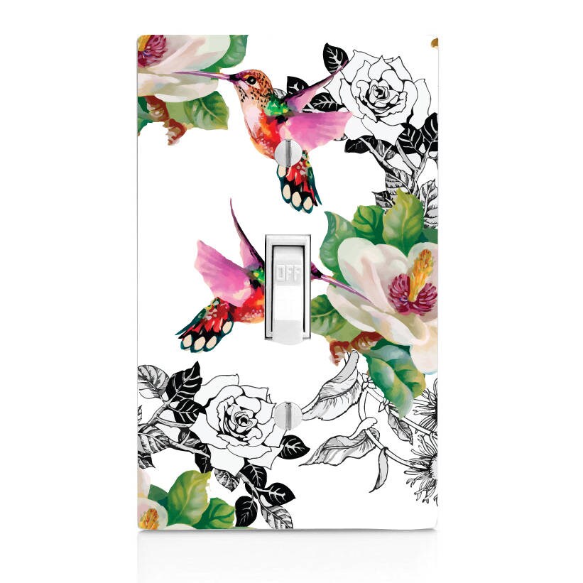 Humming Bird Floral Light Switch Cover Switchcover Outlet Etsy