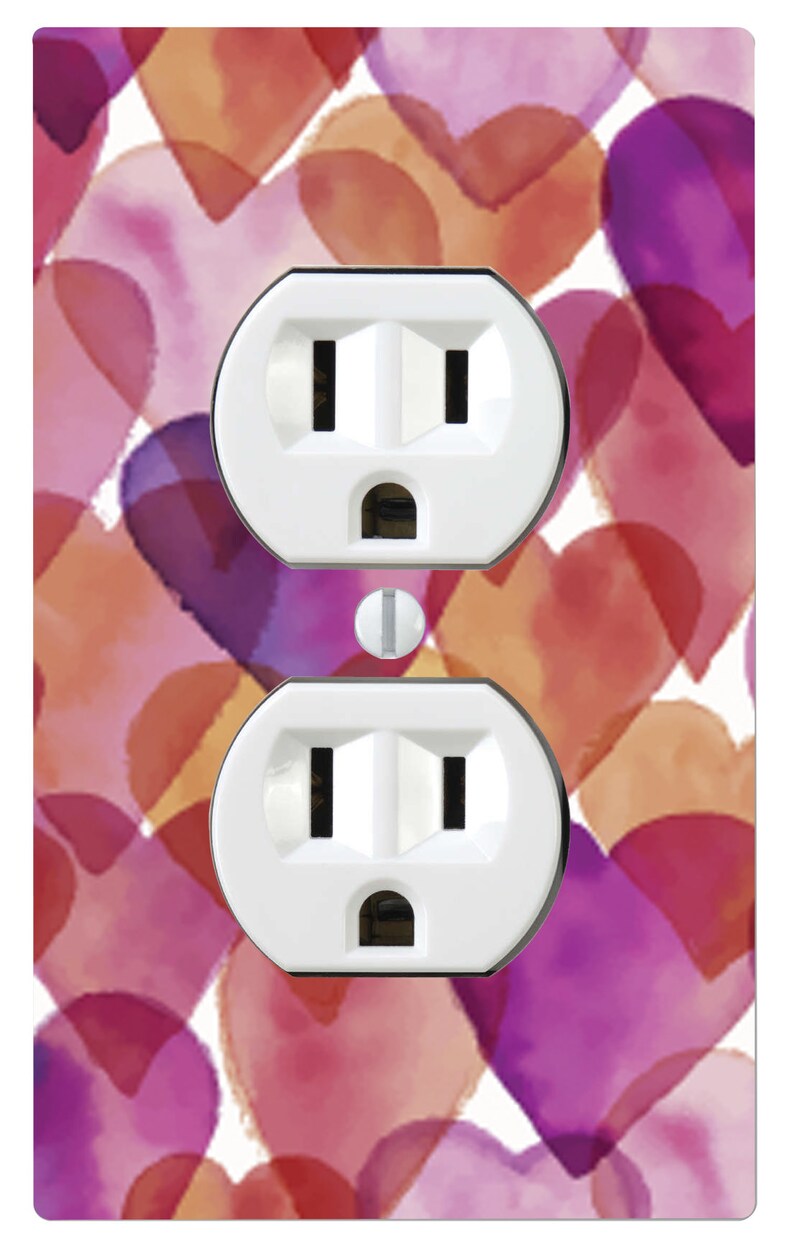 Watercolor Hearts Colorful Girls Room Light Switch Cover Etsy