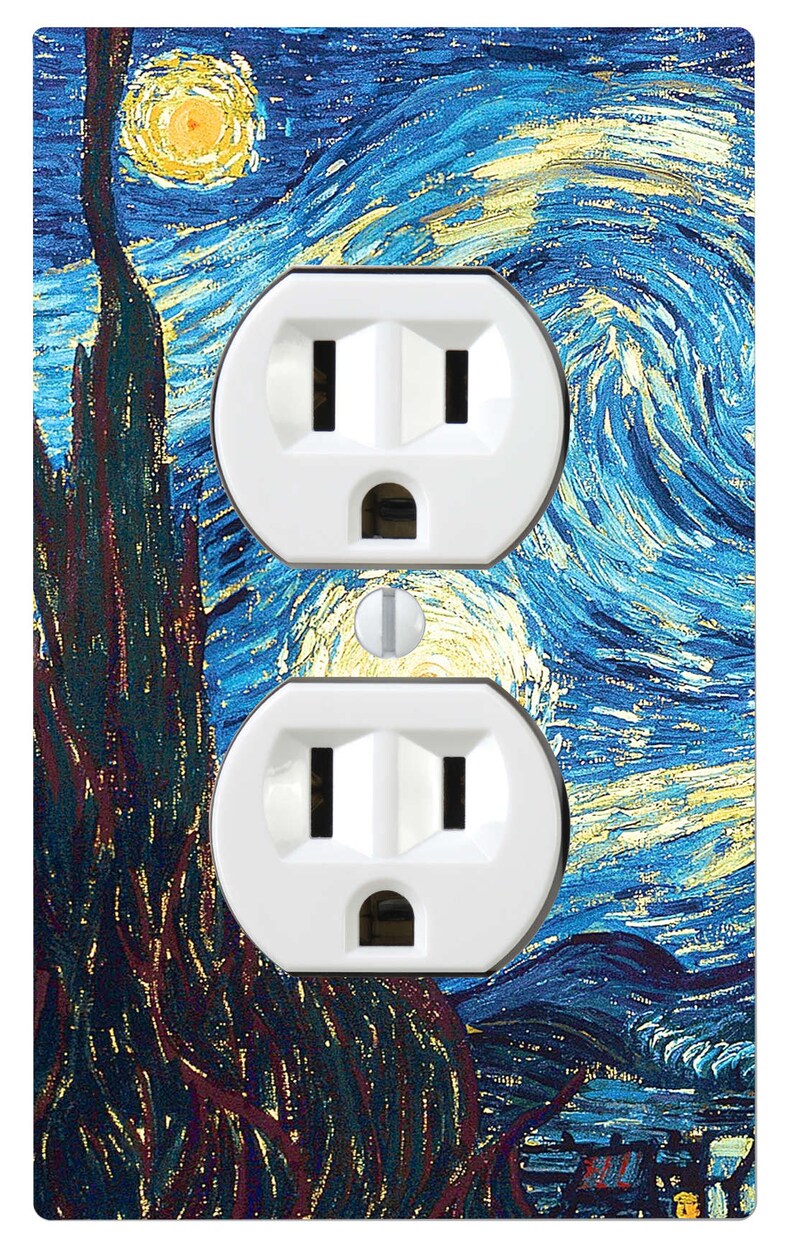 Van Gogh Starry Night Light Switch Cover Printed Single Etsy
