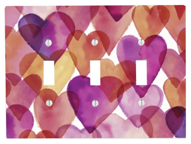 Watercolor Hearts Colorful Girls Room Light Switch Cover Etsy