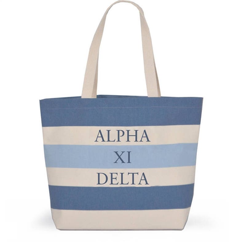 Alpha Xi Delta Bid Day Striped Tote