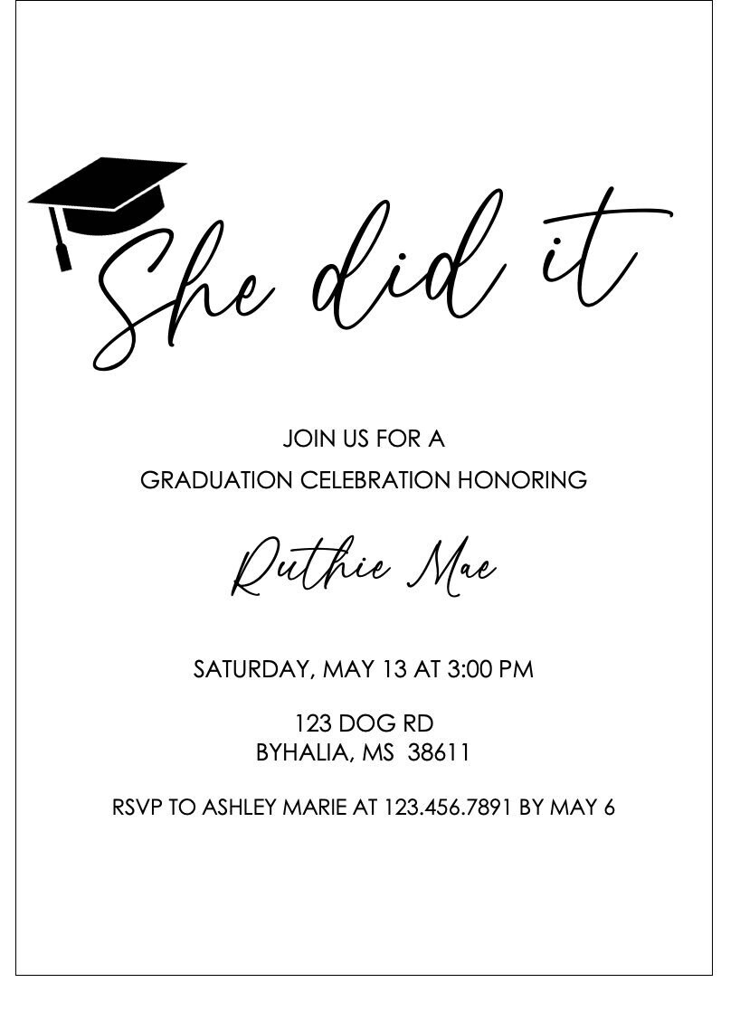 Graduation Party Invitation Etsy