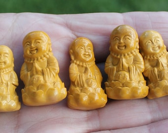 TINY 1" CARVED BUDDHA Rock Stone, Mini Crystal Carvings: Mookaite, Fluorite, Agate, Jasper, Goldstone, Amethyst, Obsidian, Sodalite, Healer