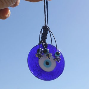 2&quot; EVIL EYE ORNAMENT* Ancient Symbol of Good Luck and Protection * Blue Glass Hanging
