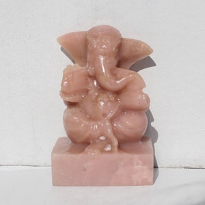 Genuine PINK OPAL GANESH * Carved Hindu God Ganesha * 2.5&quot; Figure, Excellent Carving