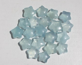 3/4" BLUE AQUAMARINE STARS * Good Quality w/ High Polish * Power Crystals * Pocket Rocks * Worry Stones * Beryl
