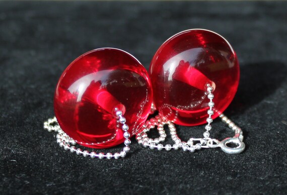 Cherry Red BAKELITE BEAD NECKLACES ~ 1 or 2-Beads… - image 10