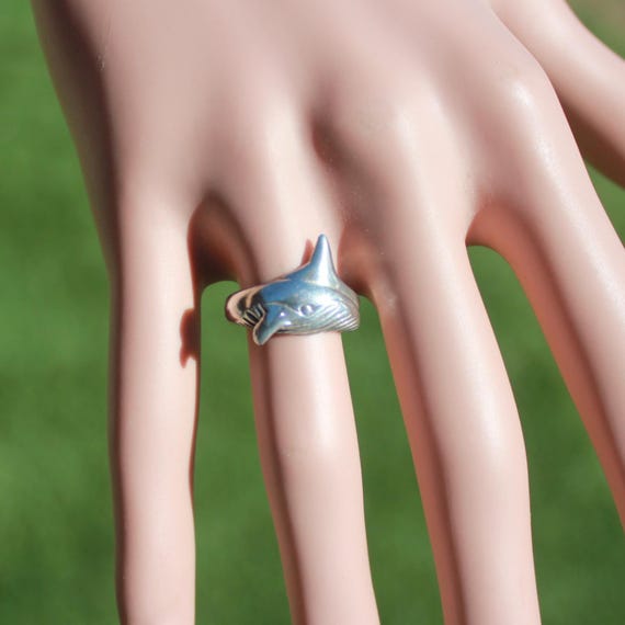HUMPBACK WHALE RING * Solid Sterling Silver Band … - image 3