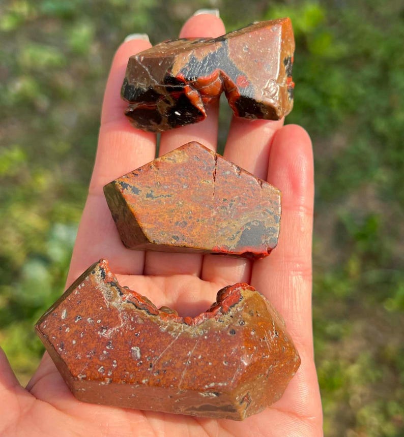 3 Lot: VOLCANIC RED AGATE * Botryoidal Rough Stone Rock Geode for ...