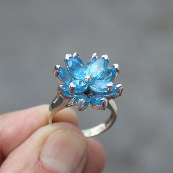6ct LONDON BLUE TOPAZ Ring * Genuine Marquise Gem… - image 1