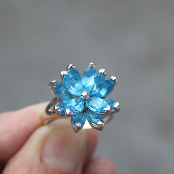 6ct LONDON BLUE TOPAZ Ring * Genuine Marquise Gem… - image 2