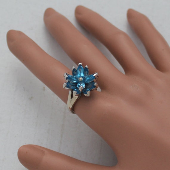 6ct LONDON BLUE TOPAZ Ring * Genuine Marquise Gem… - image 3