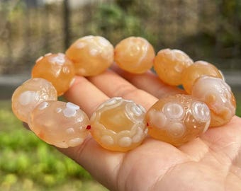 Larger GOBI AGATE BRACELET #3 * China Desert Rough Rocks, Tumbled by the Wind + Time * Beads *