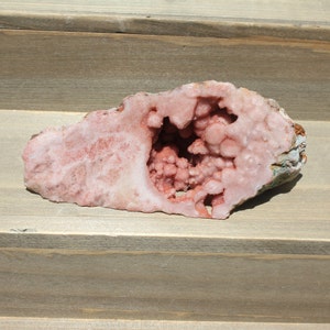 PINK AMETHYST GEODE w/ Sparkly Crystal Botryoidal Center * Rock, Stone, Polished Specimen Slice Druzy