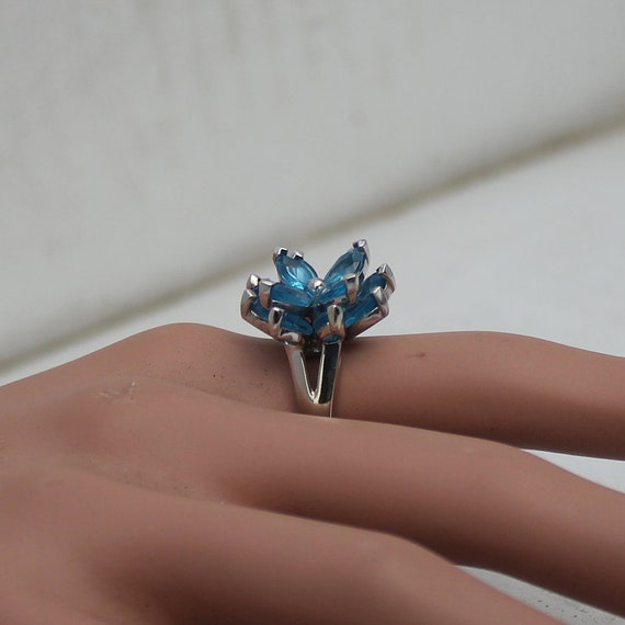 6ct LONDON BLUE TOPAZ Ring * Genuine Marquise Gem… - image 5