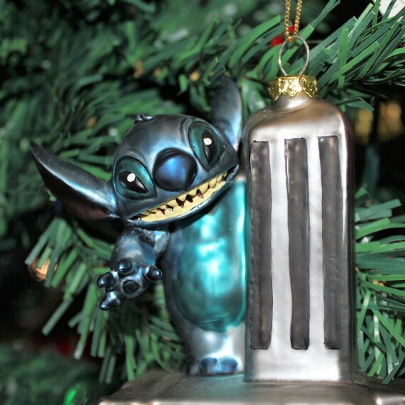Stitch Ornament! Glittered Ornament For Your Christmas Tree! Custom Made -  Ohana