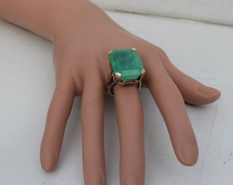 Big Emerald Ring | Etsy
