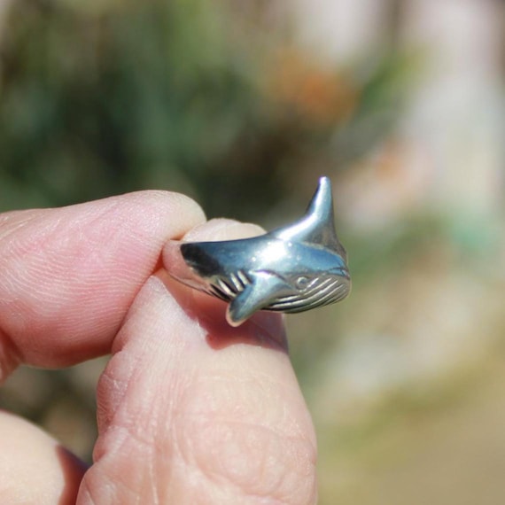 HUMPBACK WHALE RING * Solid Sterling Silver Band … - image 8