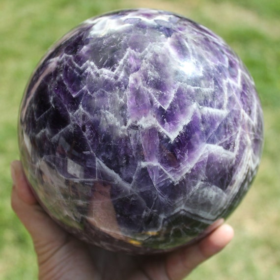 アメジスト スフィア 11.6# Huge CHEVRON AMETHYST SPHERE * Amazing Quality Deep Purple