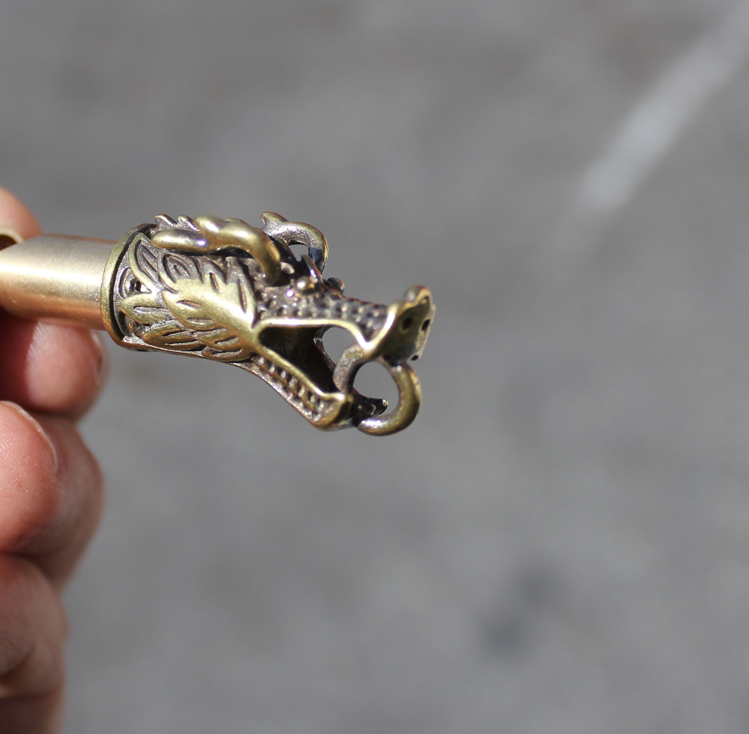 Keyring Dragon Statue Brass Whistle Key Ring Multicolor Whistle Keychain ON3 