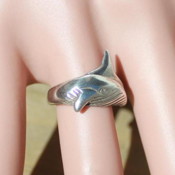 HUMPBACK WHALE RING * Solid Sterling Silver Band … - image 2