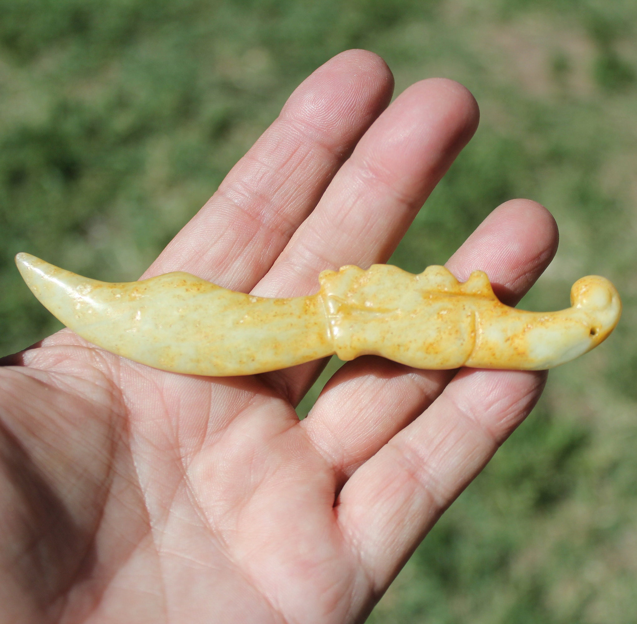 5 CARVED JADE KNIFE Mini Small Stone Pirate Dagger Etsy