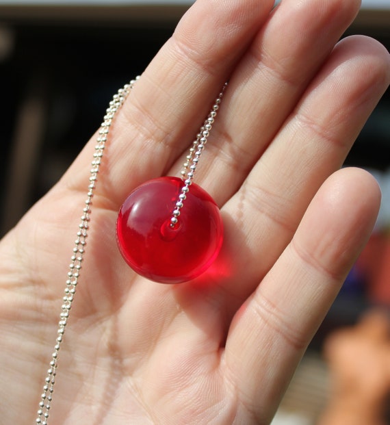 Cherry Red BAKELITE BEAD NECKLACES ~ 1 or 2-Beads… - image 7