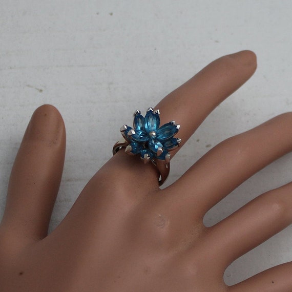 6ct LONDON BLUE TOPAZ Ring * Genuine Marquise Gem… - image 4