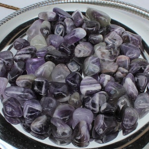 1/4# or 1/2# PURPLE CHEVRON AMETHYST Tumble Polished - Deep Purple Rock Crystals Minerals Quartz