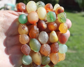GOBI AGATE BRACELET * China Desert Rough Rocks, Naturally Tumbled by the Wind + Time * Collector's Beads *