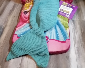 PDF knitting pattern AQUA mermaid tail blanket easy and quick to knit