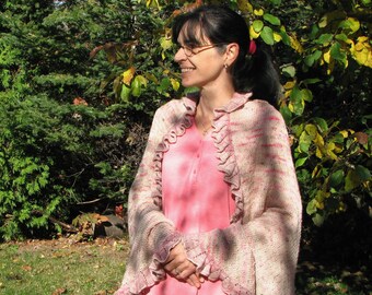 PDF knitting pattern ruffled wrap shawl